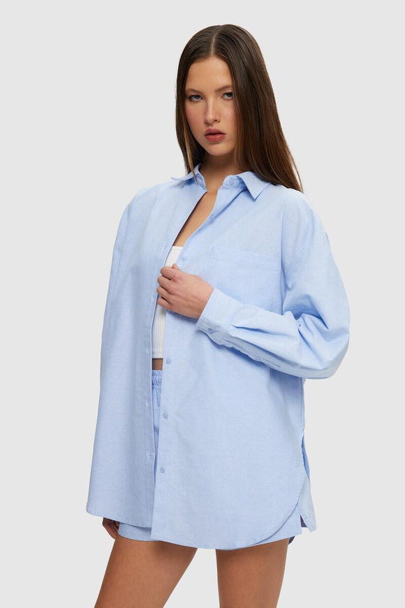 KUWALLA Oxford Blouse (Sky Blue)